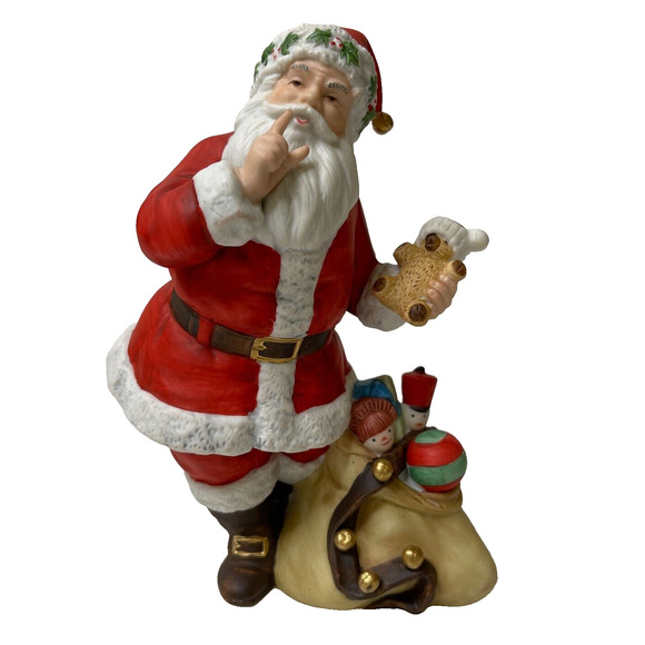Avon Christmas Santa Figure Vintage Holiday Decoration Shush Quiet Gesture 6 in - Picture 1 of 7